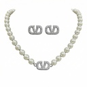 Valentino Pearl Necklace with Earrings