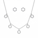 Hexagon Geometric Necklace With Earrings