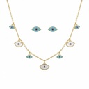 Beaded Evil Eye Necklace With Earrings