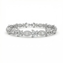 Floral & Baguette Diamond Tennis Bracelet