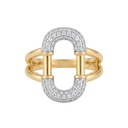 Two-Tone Oval Link Diamond Ring