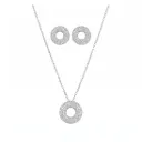 Halo Round Necklace & Earrings Set