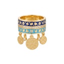 Colorful Enamel Ring with Lira Charms
