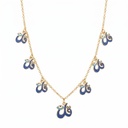 Qul" Calligraphy Blue Enamel Necklace