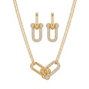 Sparkling Tiffany Lock Necklace & Earrings Set