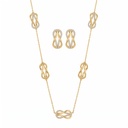 Infinity Knot Long Necklace & Earrings Set
