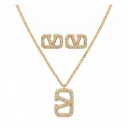 Valentino Iconic Pavé Necklace With Earrings