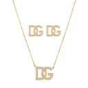 Dolce & Gabbana Paved DG Logo Necklace & Earrings Set