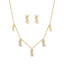 Saint Laurent YSL Charm Necklace & Earrings Set