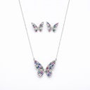 Colorful Butterfly Necklace & Earrings Set