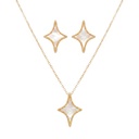 Mother of Pearl Star Necklace & Earrings Set