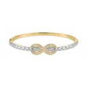 Infinity Bracelet with Crocodile Texture and Crystal