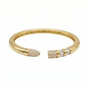 Open Bangle with Round and Baguette Stones