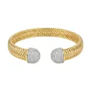 Interlinked Geometric Braided Cuff with Crystal Ends
