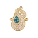 Qul" Calligraphy White Enamel Rin