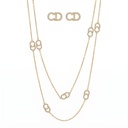 Dior Pavé Layered Necklace & Earrings Set