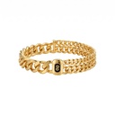 Double Monaco Chain Bracelet with Black Clasp