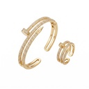 Double Pavé Nail Bracelet & Ring Set