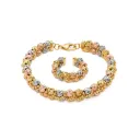 Tricolor Dorica Beaded Bracelet & Ring Set