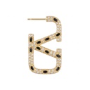 VLogo Black Diamond Pave Earring