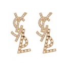 YSL Crystal and Pearl Drop Earrings