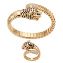 Tiger Head Bypass Bracelet & Ring Set