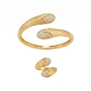 Textured Tapered Bud Bypass Bracelet & Ring Set