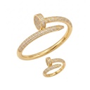 Cartier Juste un Clou Inspired Pavé Bracelet & Ring Set