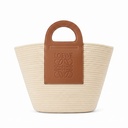 Loewe Straw Tote with Bold Leather Handle