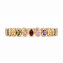 Rainbow Oval Gemstone Eternity Bracelet