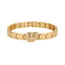 Gold Honeycomb Wave Knot Bracelet
