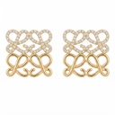 Loewe Anagram Openwork Diamond Earrings