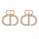 Sculpted Dior CD Pavé Earrings