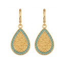 Sculpted Heritage Script Turquoise Earrings