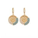 Sculpted Oriental Emblem Pavé & Enamel Earrings