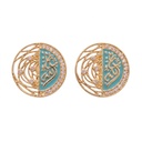 Heritage Script Openwork Turquoise Enamel Earrings