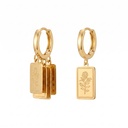 Polished Dancing Rose Tag Earrings