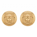 Small Medusa Greek Key Polished Earrings