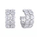 Square Crystal Huggie Earrings