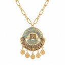 "Majd" Round Pendant with Traditional Charms