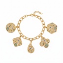Textured Mosaic Multi-Color Charms Bracelet