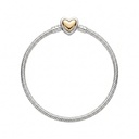 Pandora Domed Golden Heart Clasp Snake Chain Bracelet
