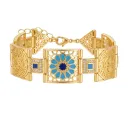 Premium Multi-Enamel Openwork Floral Bracelet