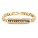 Versace Enameled & Zircon Studded Bar Bracelet