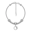 Pandora Silver Leaf Circle Charm Bracelet