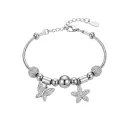  Pandora Butterfly & Five-Leaf Flower Charm Bracelet