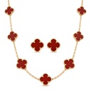 10-Motif Vintage Alhambra Style Red Carnelian Set