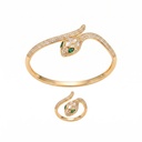 Serpenti Style Mother of Pearl & Emerald Bracelet & Ring Set