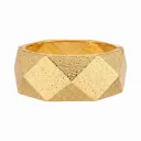 Gold Faceted Textured Bangle
