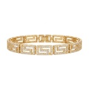 Gold Greek Key Zircon Bracelet
